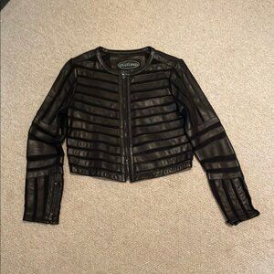 Overland Black Lamb Skin Jacket, S, excellent condition, cropped